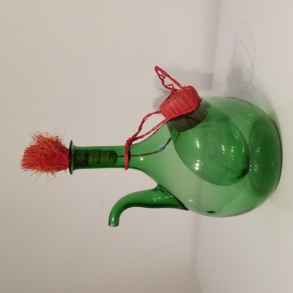 Vintage Italian Blown Glass Decanter with Ice Chamber
